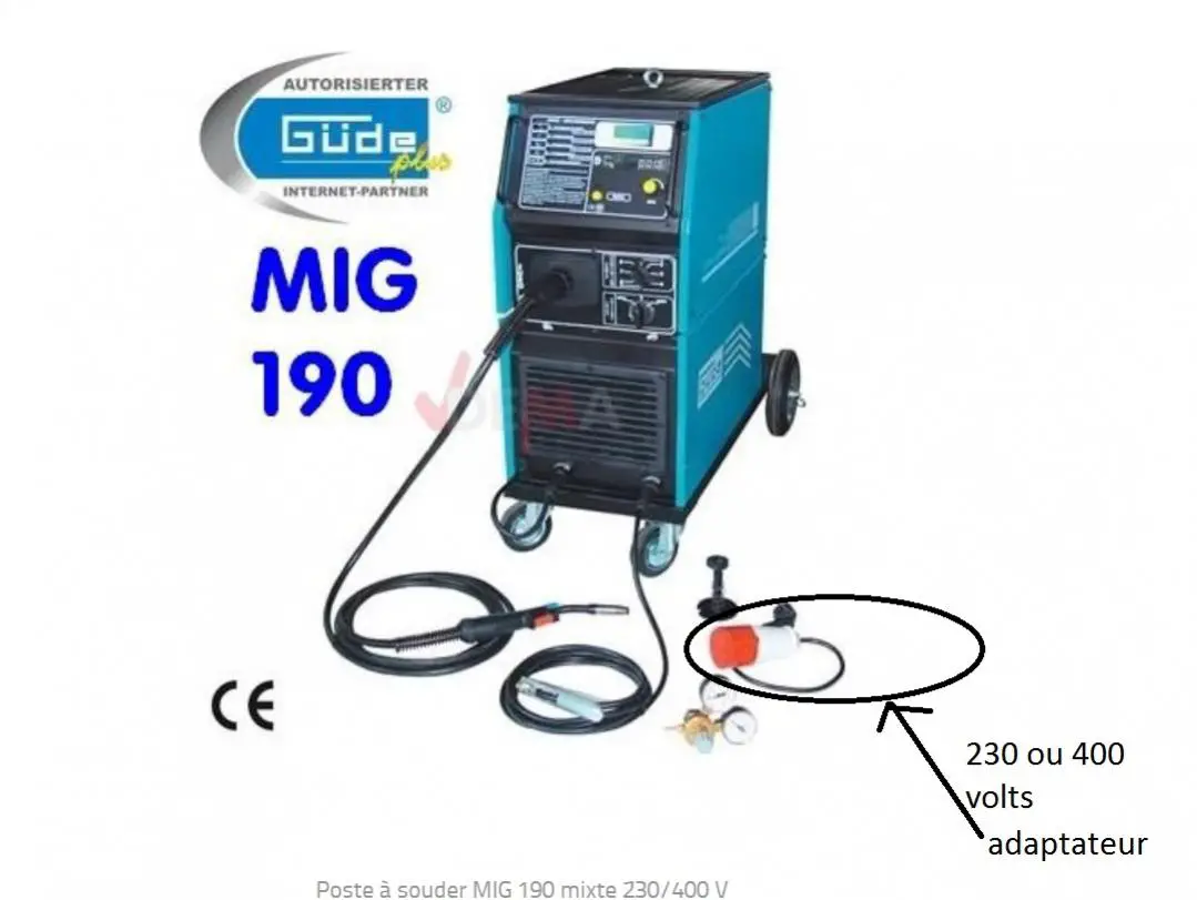 Poste à souder MIG 190 mixte 230/400 V - G20039 - Toute la gamme GUEDE